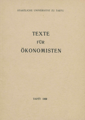 Texte für Ökonomisten 