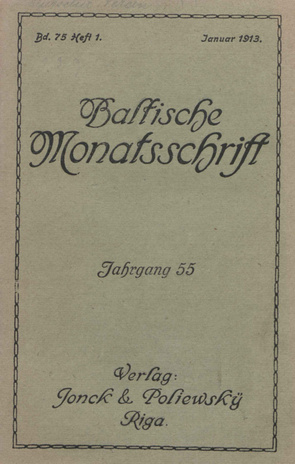 Baltische Monatsschrift ; 1 1913-01