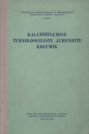 Kalatöötlemise tehnoloogiliste juhendite kogumik 