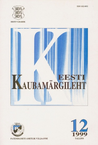 Eesti Kaubamärgileht ; 12 1999-12