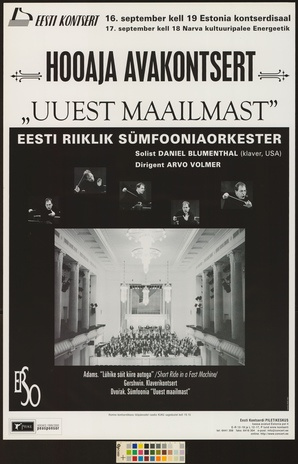 Hooaja avakontsert : Uuest maailmast : Eesti Riiklik Sümfooniaorkester 