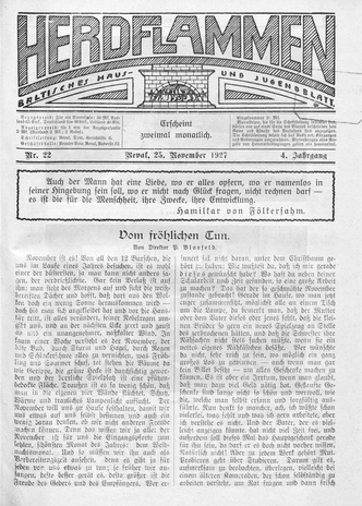 Herdflammen : Baltisches Haus- und Jugendblatt ; 22 1927-11-25