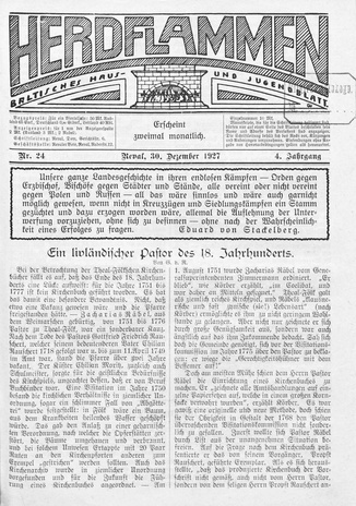 Herdflammen : Baltisches Haus- und Jugendblatt ; 24 1927-12-30