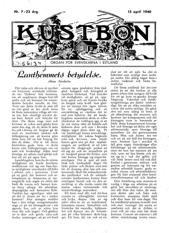 Kustbon ; 7 1940