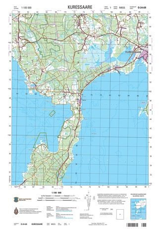 O-34-69 Kuressaare : Eesti = Estonia 1:100 000 