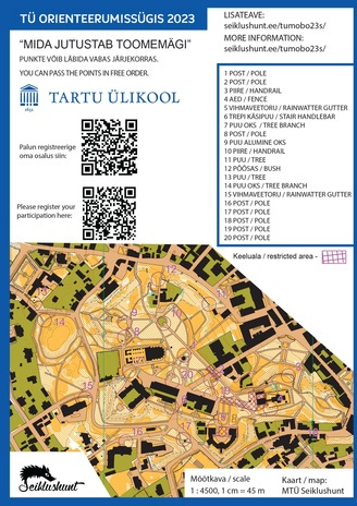 TÜ orienteerumissügis 2023 : "Mida jutustab Toomemägi“ 