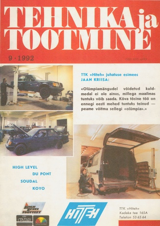 Tehnika ja Tootmine ; 9 1992-09