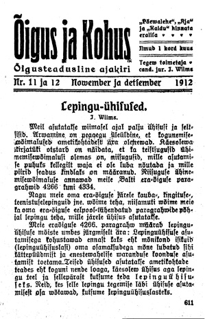 Õigus ja Kohus ; 11-12 1912-11/12