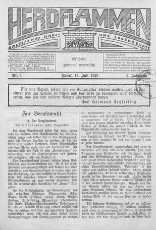 Herdflammen : Baltisches Haus- und Jugendblatt ; 9 1926-07-15