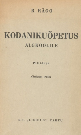 Kodanikuõpetus : algkoolile