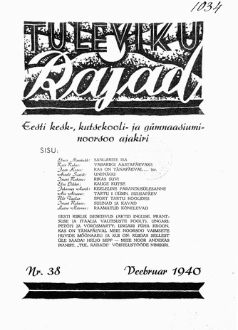 Tuleviku Rajad ; 38 1940