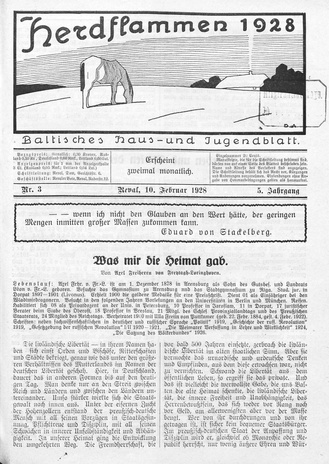 Herdflammen : Baltisches Haus- und Jugendblatt ; 3 1928-02-10