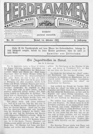 Herdflammen : Baltisches Haus- und Jugendblatt ; 19 1927-10-14