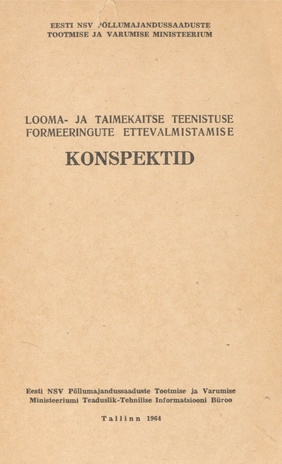 Looma- ja taimekaitse teenistuse formeeringute ettevalmistamise konspektid