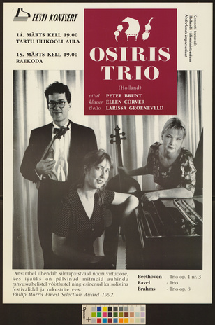 Osiris Trio : Peter Brunt, Ellen Corver, Larissa Groeneveld  