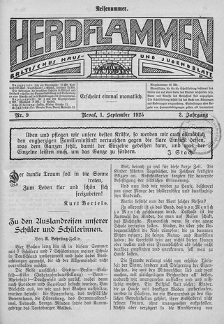 Herdflammen : Baltisches Haus- und Jugendblatt ; 9 1925-09-01