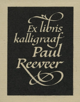 Ex libris kalligraaf Paul Reeveer 